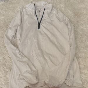 Old Navy White Lightweight Quarter-Zip Shirt Jacket